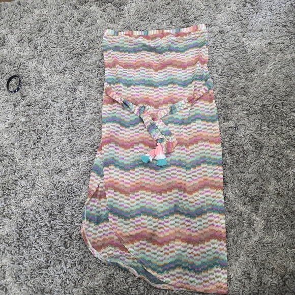 Trina Turk Mirage Crochet Bandeau Midi Cover-up Strapless Dress - Picture 6 of 7